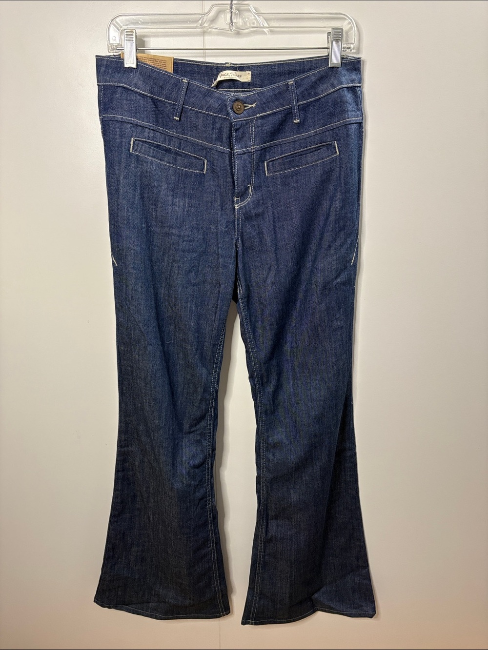 Truck Jeans Dark Blue Flare Jeans with Subtle Front Welt Pockets 30w